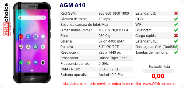 AGM A10 Datos técnicos del móvil AGM A10 Datos técnicos del móvil