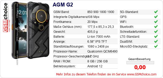 AGM G2 technische Daten AGM G2 technische Daten