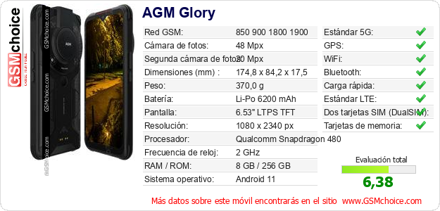 AGM Glory Datos técnicos del móvil AGM Glory Datos técnicos del móvil