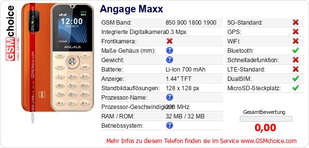 Angage Maxx technische Daten Angage Maxx technische Daten