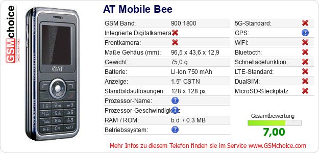 AT Mobile Bee technische Daten AT Mobile Bee technische Daten