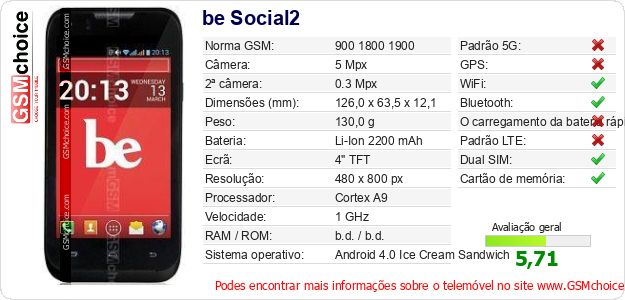 be Social2 Especificações técnicas do telemóvel be Social2 Especificações técnicas do telemóvel