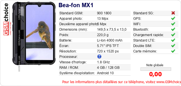 Bea-fon MX1 Fiche technique Bea-fon MX1 Fiche technique