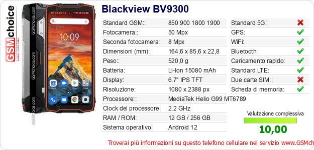 Blackview BV9300 Dati tecnici di telefono cellulare Blackview BV9300 Dati tecnici di telefono cellulare