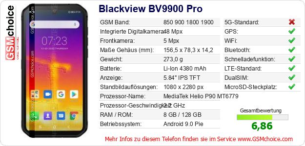 Blackview BV9900 Pro technische Daten Blackview BV9900 Pro technische Daten