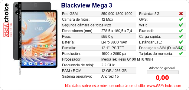Blackview Mega 3 Datos técnicos del móvil Blackview Mega 3 Datos técnicos del móvil