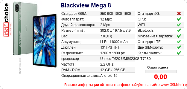 Blackview Mega 8 Технические данные телефона Blackview Mega 8 Технические данные телефона