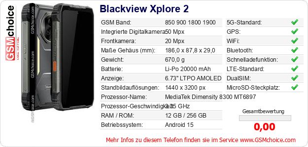 Blackview Xplore 2 technische Daten Blackview Xplore 2 technische Daten