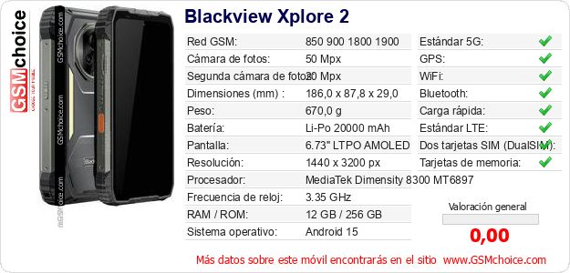 Blackview Xplore 2 Datos técnicos del móvil Blackview Xplore 2 Datos técnicos del móvil