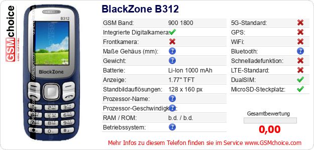 BlackZone B312 technische Daten BlackZone B312 technische Daten