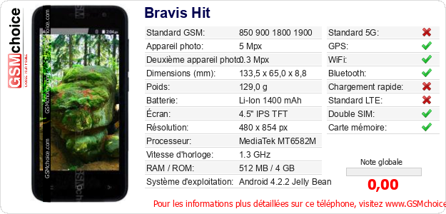 Bravis Hit Fiche technique Bravis Hit Fiche technique