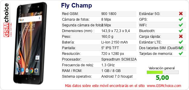 Fly Champ Datos técnicos del móvil 