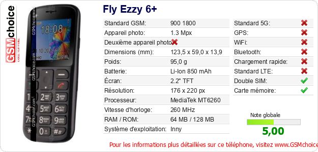 Fly Ezzy 6+ Fiche technique