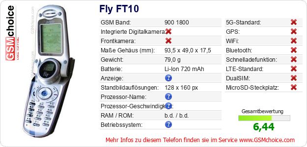 Fly FT10 technische Daten Fly FT10 technische Daten