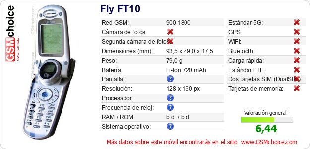 Fly FT10 Datos técnicos del móvil 