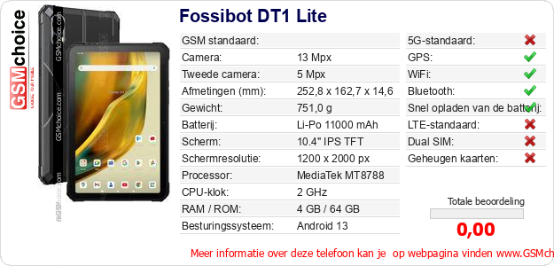 Fossibot DT1 Lite Technische gegevens 