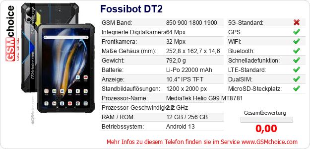 Fossibot DT2 technische Daten Fossibot DT2 technische Daten