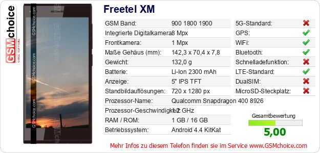 Freetel XM technische Daten Freetel XM technische Daten