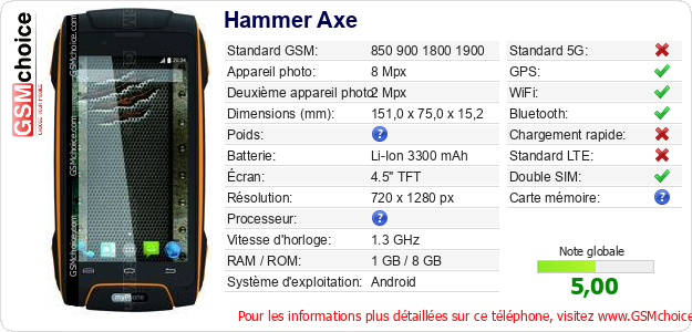 Hammer Axe Fiche technique Hammer Axe Fiche technique