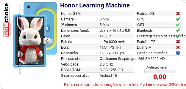 Honor Learning Machine Especificações técnicas do telemóvel 