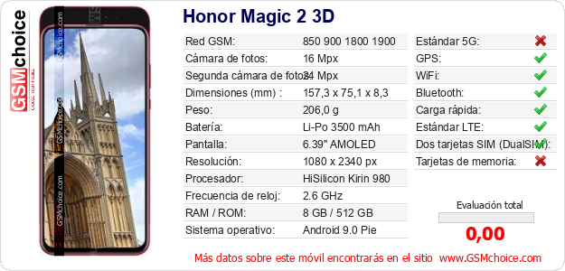 Honor Magic 2 3D Datos técnicos del móvil 
