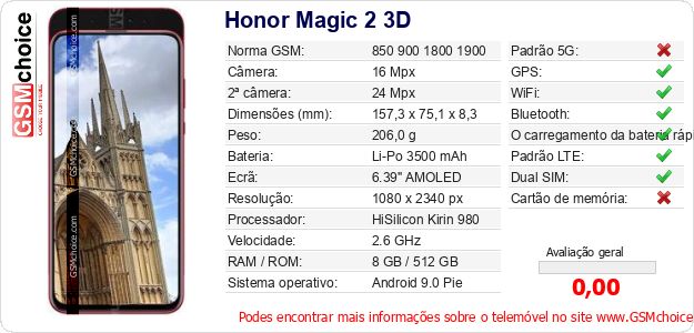 Honor Magic 2 3D Especificações técnicas do telemóvel 