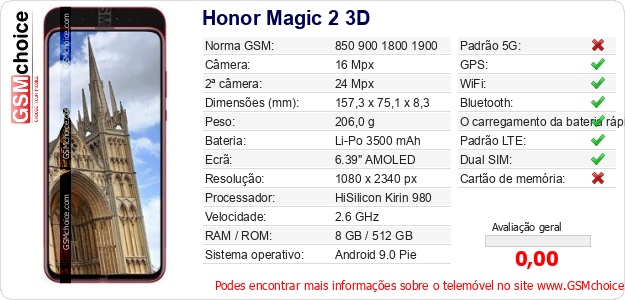 Honor Magic 2 3D Especificações técnicas do telemóvel 