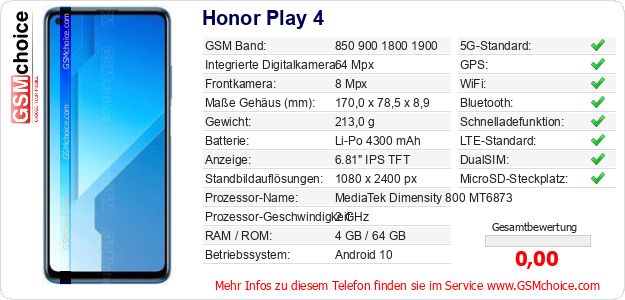 Honor Play 4 technische Daten Honor Play 4 technische Daten