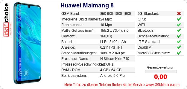 Huawei Maimang 8 technische Daten Huawei Maimang 8 technische Daten