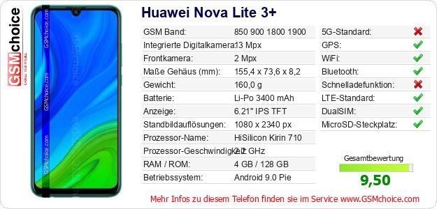 Huawei Nova Lite 3+ technische Daten Huawei Nova Lite 3+ technische Daten