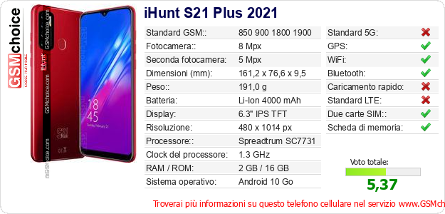 iHunt S21 Plus 2021 Dati tecnici di telefono cellulare iHunt S21 Plus 2021 Dati tecnici di telefono cellulare