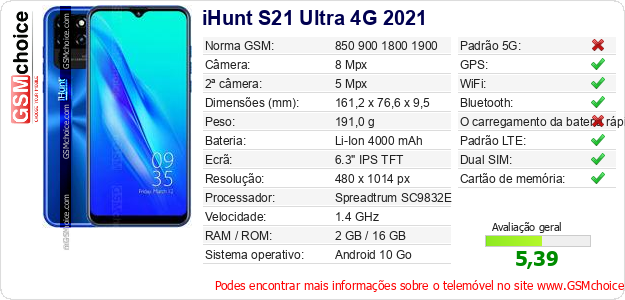 iHunt S21 Ultra 4G 2021 Especificações técnicas do telemóvel iHunt S21 Ultra 4G 2021 Especificações técnicas do telemóvel
