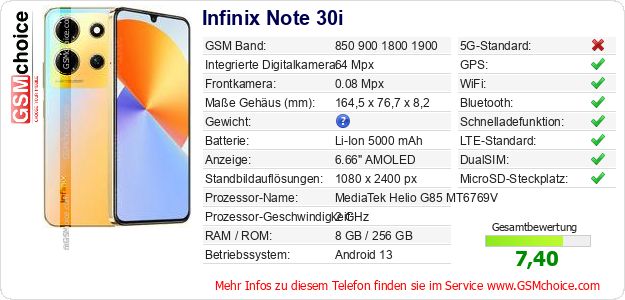 Infinix Note 30i technische Daten Infinix Note 30i technische Daten