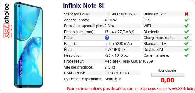 Infinix Note 8i Fiche technique Infinix Note 8i Fiche technique