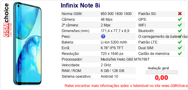 Infinix Note 8i Especificações técnicas do telemóvel Infinix Note 8i Especificações técnicas do telemóvel