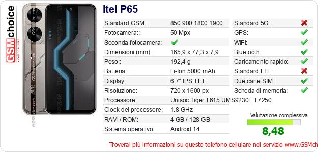 Itel P65 Dati tecnici di telefono cellulare Itel P65 Dati tecnici di telefono cellulare