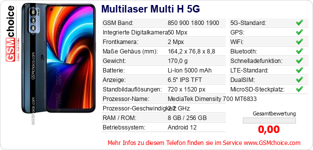 Multilaser Multi H 5G technische Daten Multilaser Multi H 5G technische Daten
