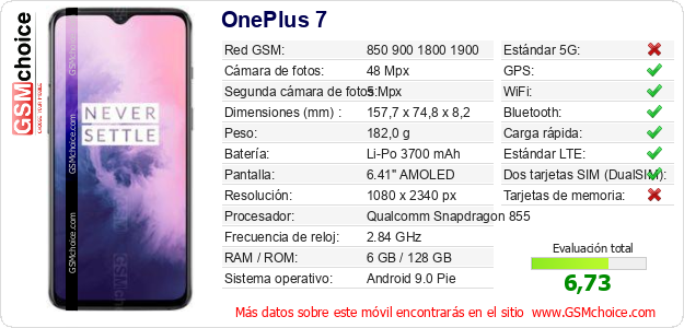 OnePlus 7 Datos técnicos del móvil 