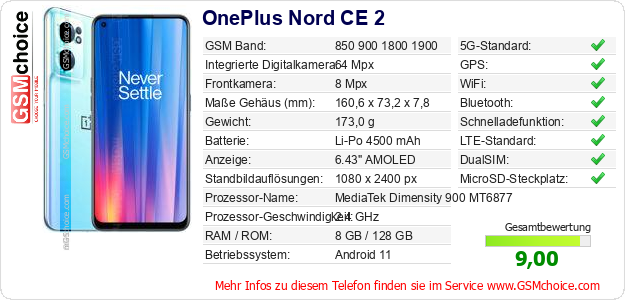 OnePlus Nord CE 2 technische Daten OnePlus Nord CE 2 technische Daten