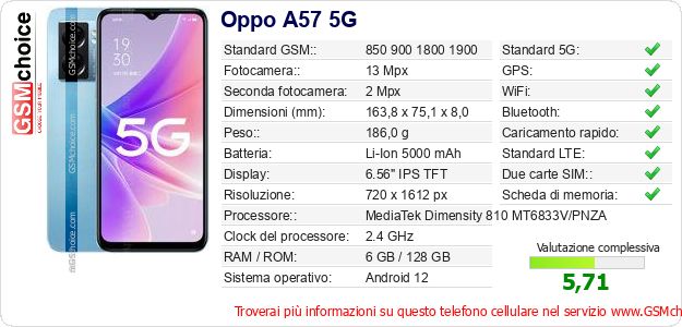 Oppo A57 5G Dati tecnici di telefono cellulare Oppo A57 5G Dati tecnici di telefono cellulare