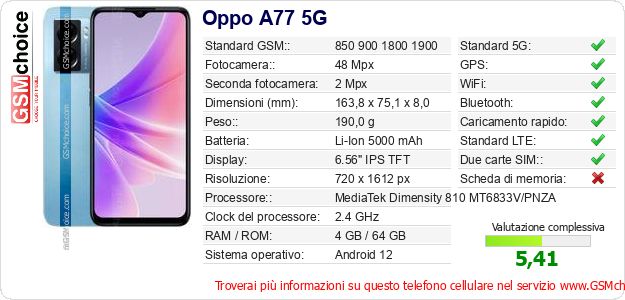 Oppo A77 5G Dati tecnici di telefono cellulare Oppo A77 5G Dati tecnici di telefono cellulare