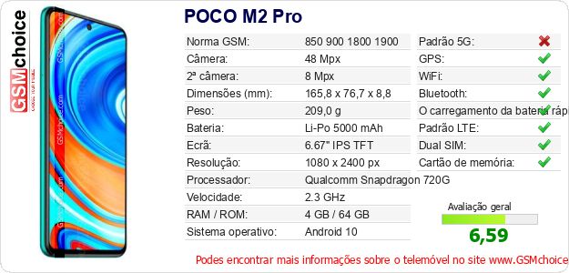 POCO M2 Pro Especificações técnicas do telemóvel POCO M2 Pro Especificações técnicas do telemóvel
