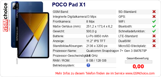 POCO Pad X1 technische Daten POCO Pad X1 technische Daten