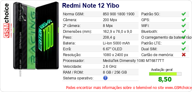Redmi Note 12 Yibo Especificações técnicas do telemóvel Redmi Note 12 Yibo Especificações técnicas do telemóvel