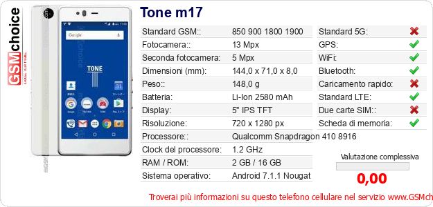 Tone m17 Dati tecnici di telefono cellulare Tone m17 Dati tecnici di telefono cellulare