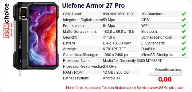 Ulefone Armor 27 Pro technische Daten Ulefone Armor 27 Pro technische Daten