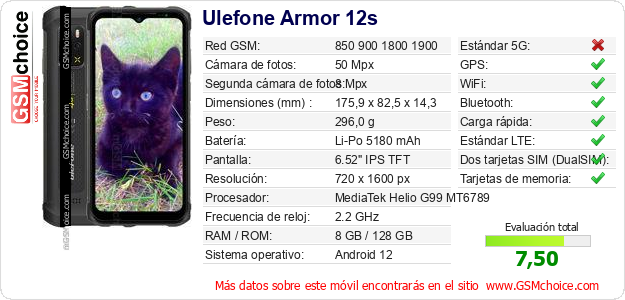 Ulefone Armor 12s Datos técnicos del móvil Ulefone Armor 12s Datos técnicos del móvil