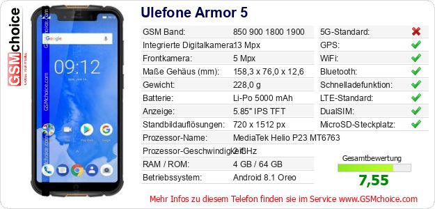 Ulefone Armor 5 technische Daten Ulefone Armor 5 technische Daten