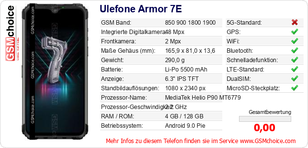 Ulefone Armor 7E technische Daten Ulefone Armor 7E technische Daten