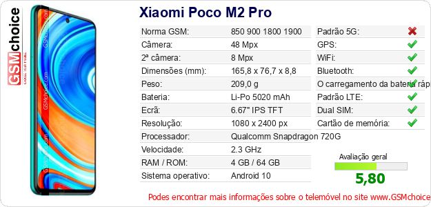 Xiaomi Poco M2 Pro Especificações técnicas do telemóvel Xiaomi Poco M2 Pro Especificações técnicas do telemóvel
